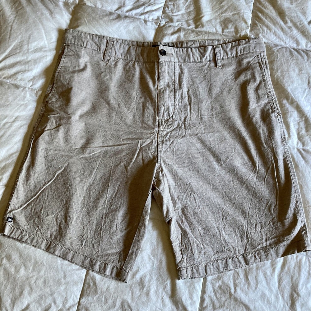 Micros Homegrown Los Angeles Chino Shorts Mens 41x9.5 (actual) Beige Stripe